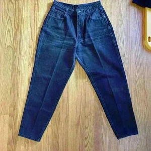 Vintage Gitano High Rise Mom Tapered‎ Leg Jeans Black Sz 12 Short 100% Cotton